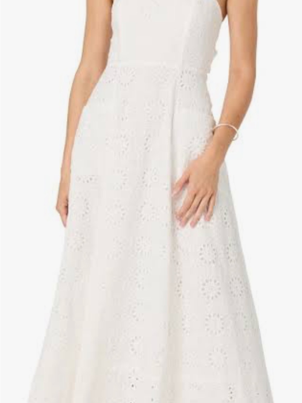 ASTR the Label Sleeveless White Eyelet A-Line Dress